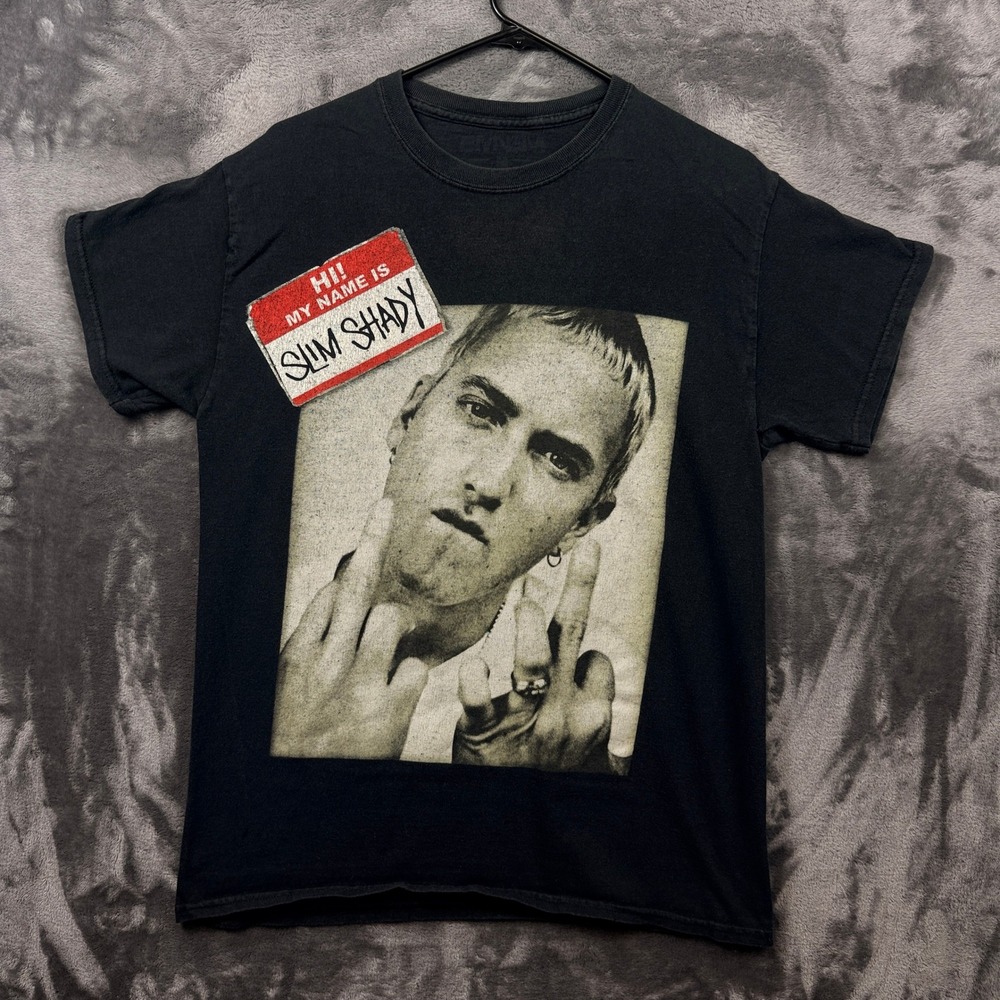 Eminem T Shirt M Black Slim Shady Graphic Hip Hop Rap Music Tee Short Sleeve
